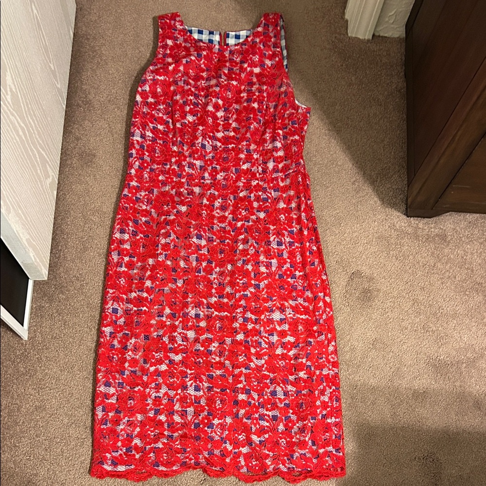 Floral Red Lace Dress